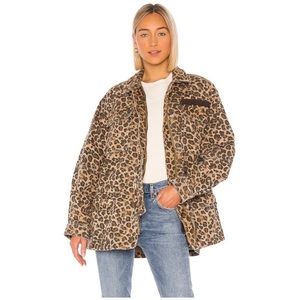 Free People Seize The Day Leopard Print Utility Jacket Small
